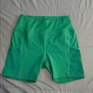 Aeropostale Bright Green High-Waist Bike Shorts